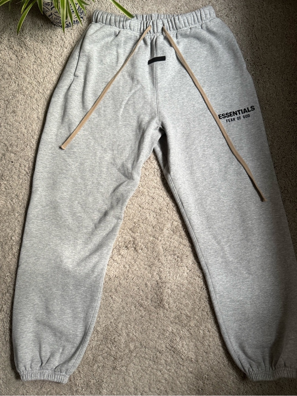 Fear of God Essentials Light Gray Drawstring Joggers